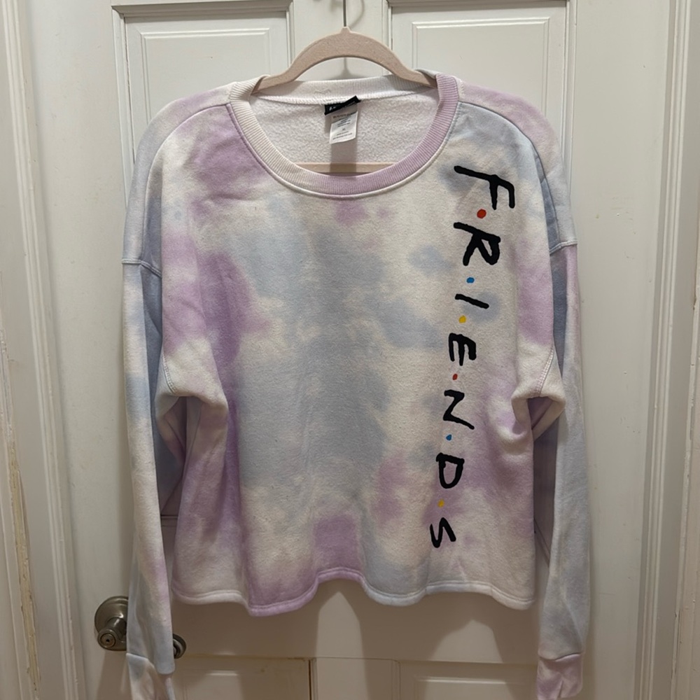 Friends tie dye sweatshirt. XL. Blue and purple